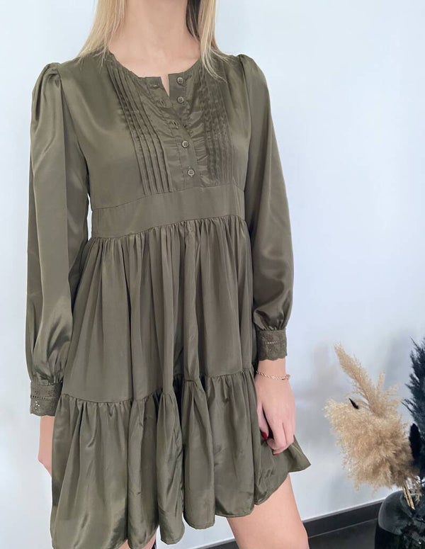 Dress Anna satijn bronze