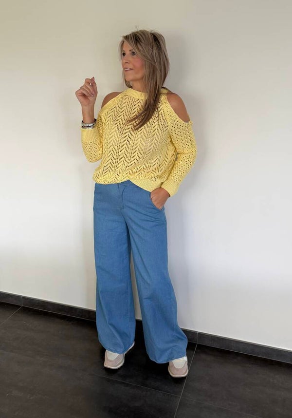 Blauwe wijde broek Tiny