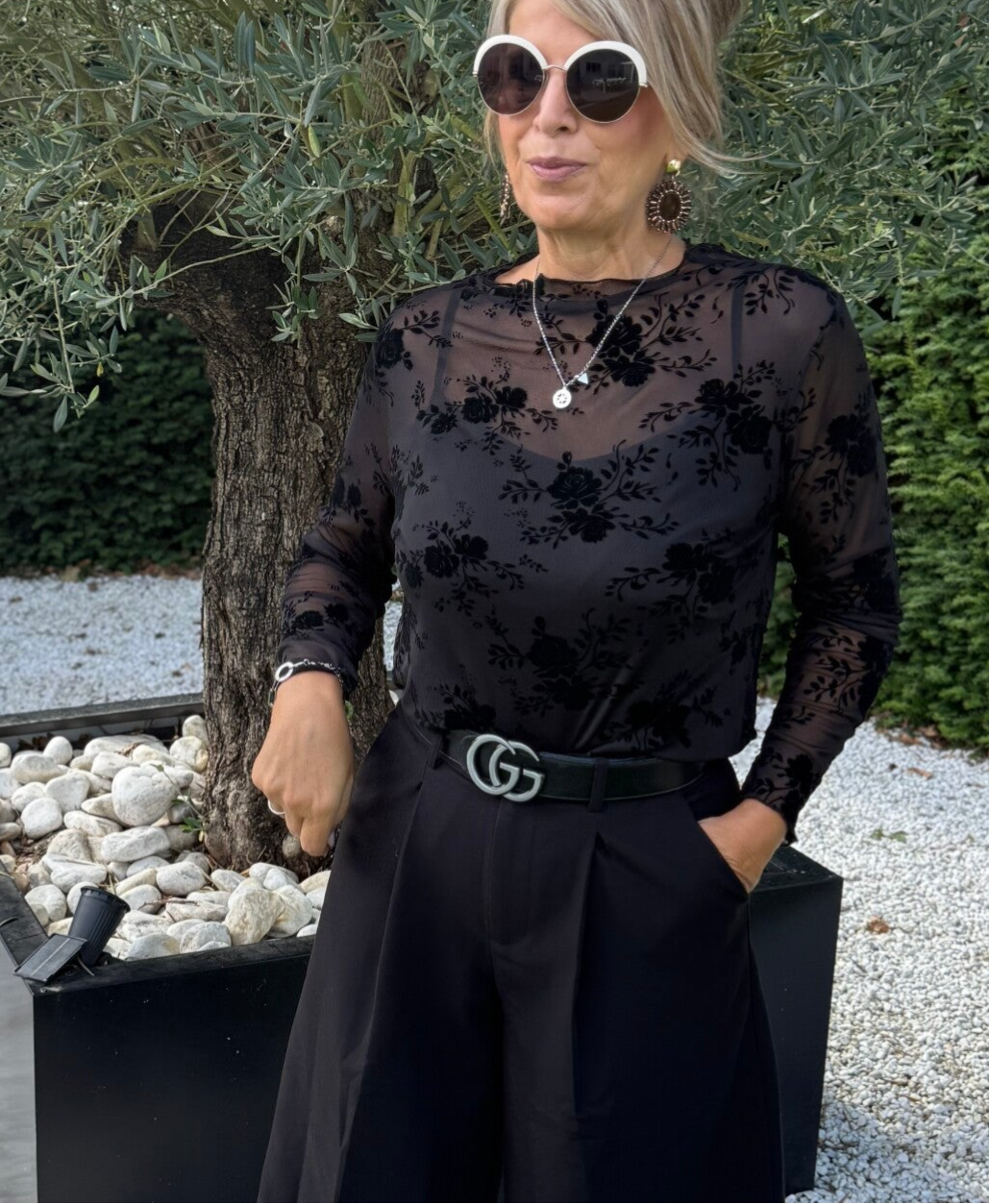 Lace top zwart