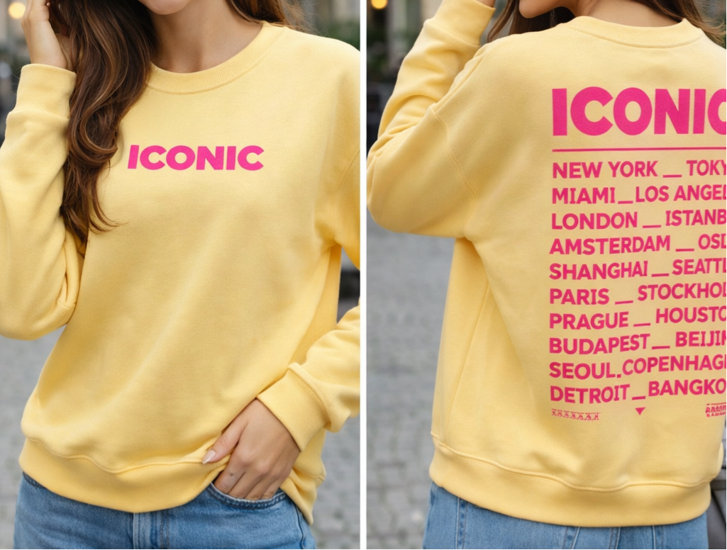 Sweater iconic geel