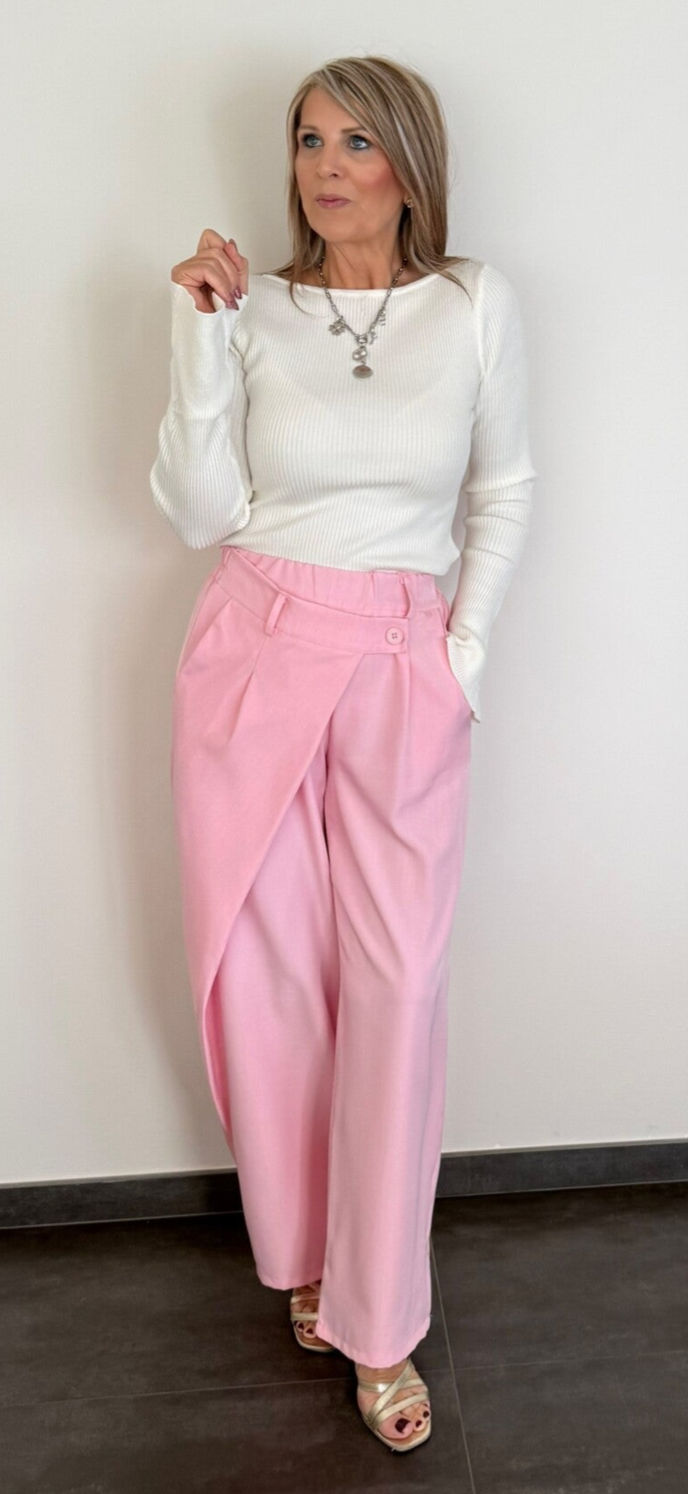 Broek pink overslag