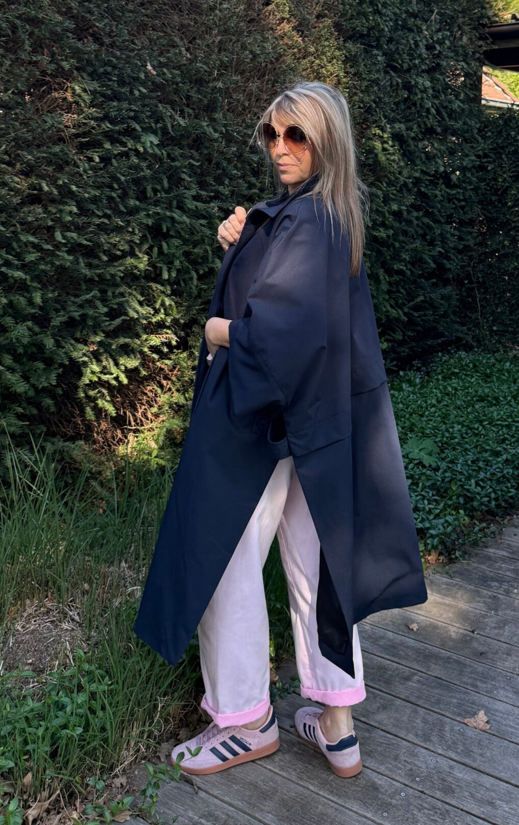 Jas wijd model Paulien donkerblauw