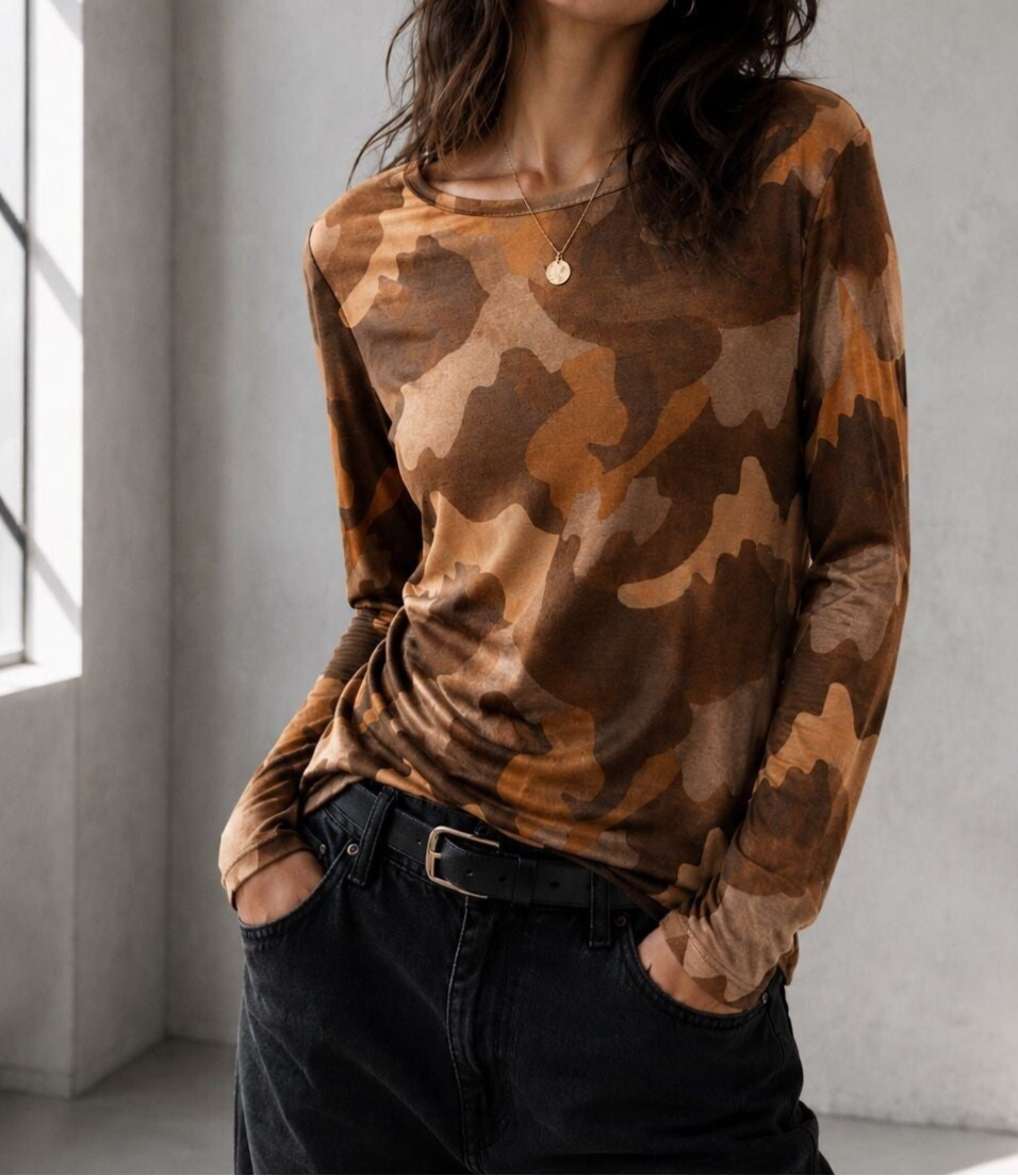 t-shirt camouflage orange