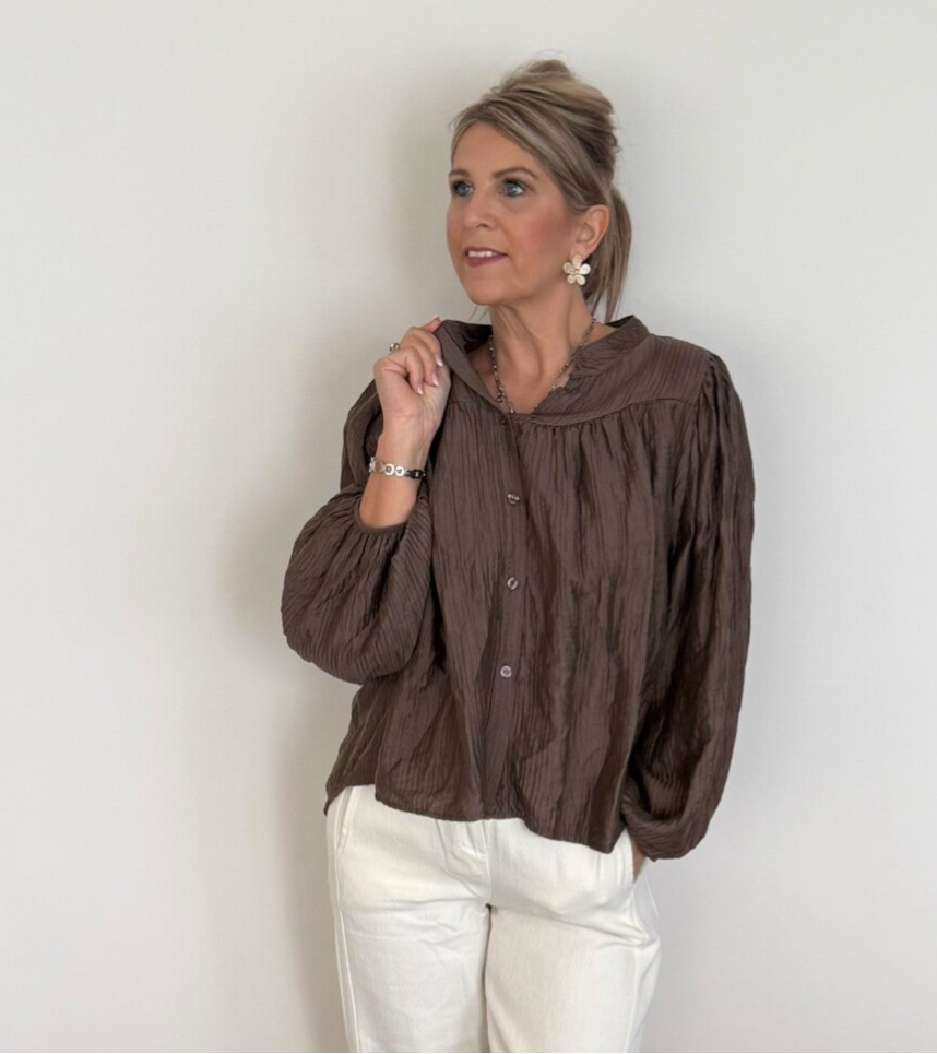 Blouse bruin tetra Kim