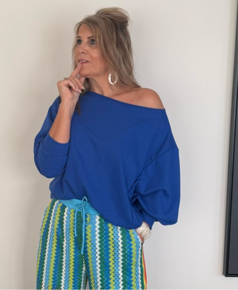 Sweater met afhangende mouwen blue
