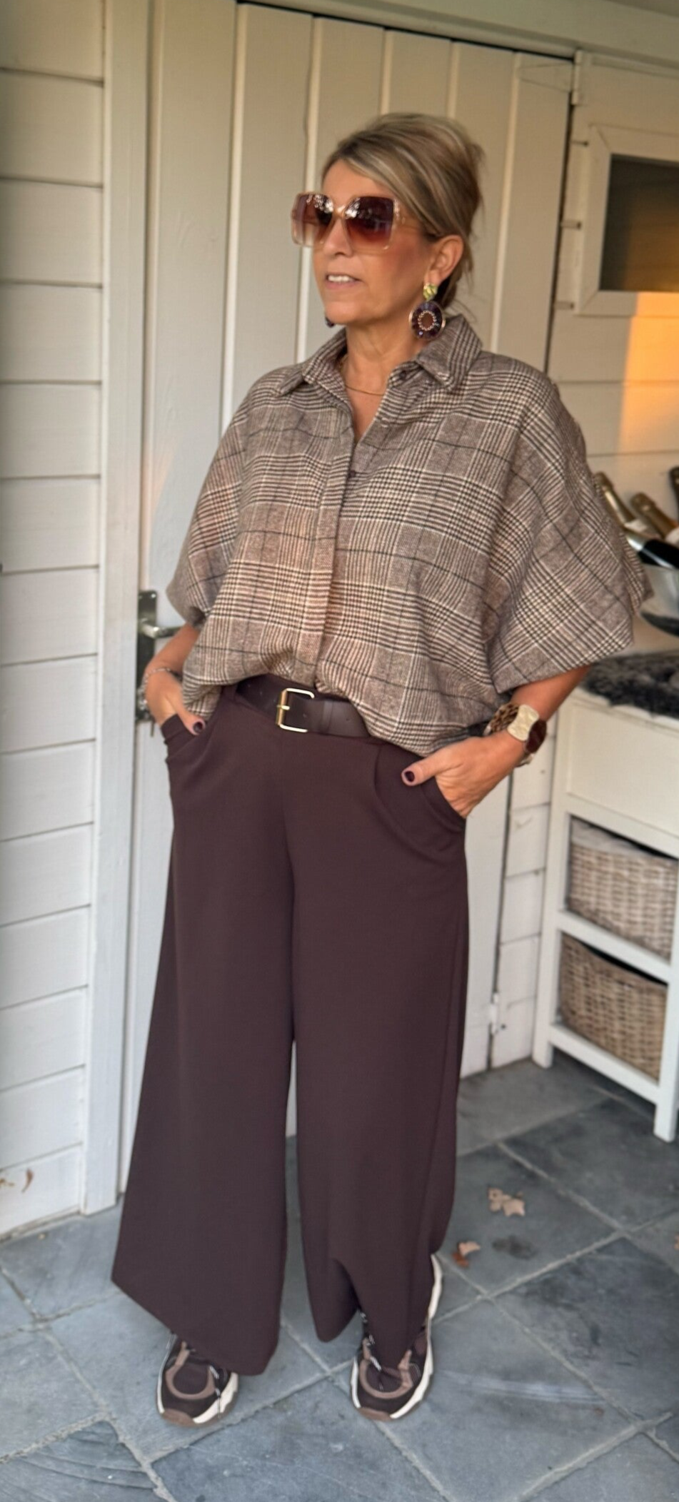 Bruine broek met ceintuur Meli