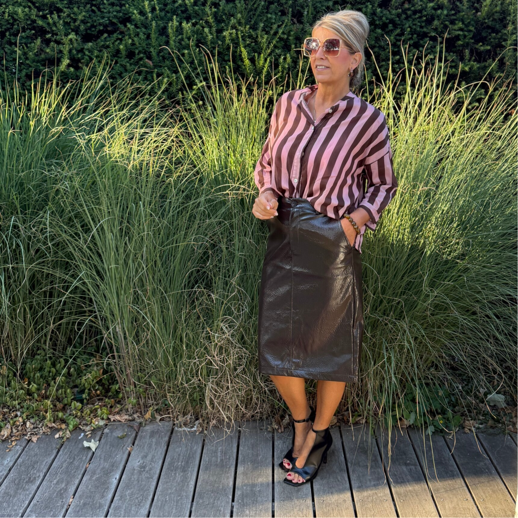 lederen rok Tess choco