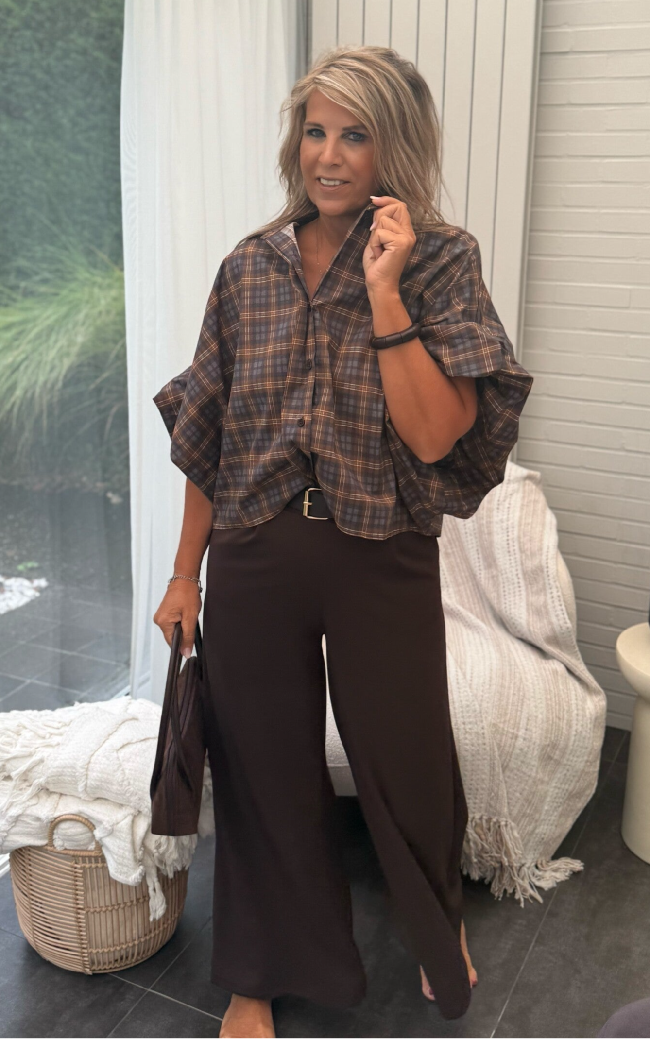 Bruine broek met ceintuur Meli