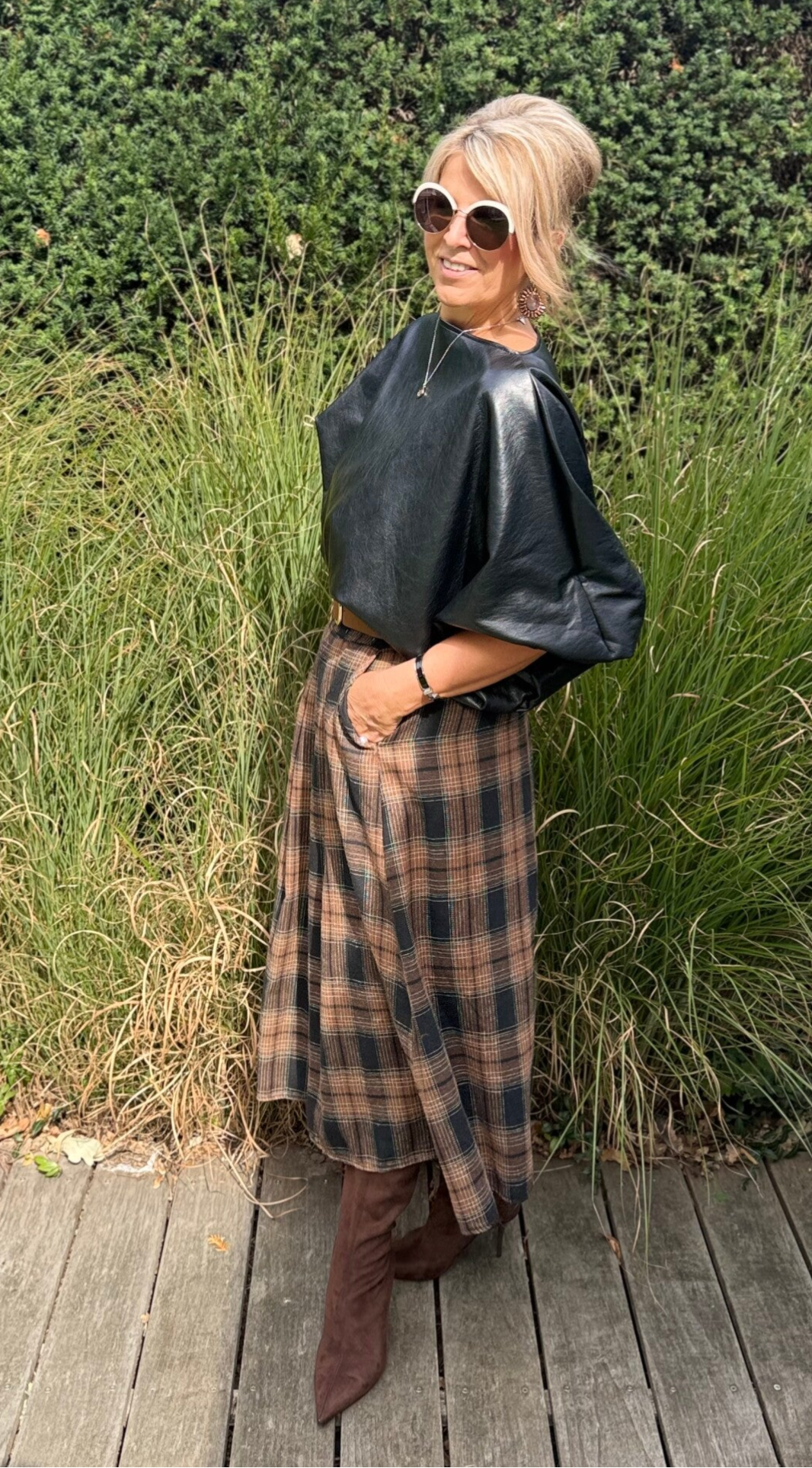 rok ruit choco zwart