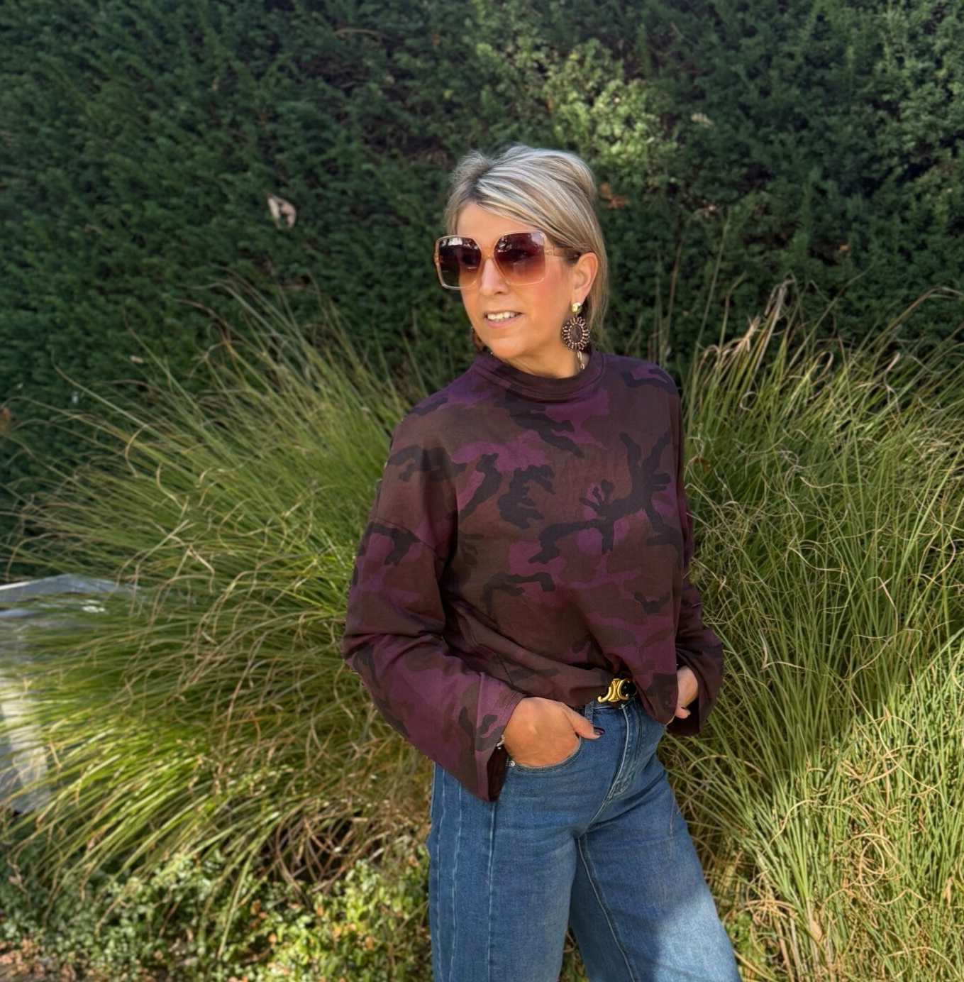 Camouflage sweater burgundi