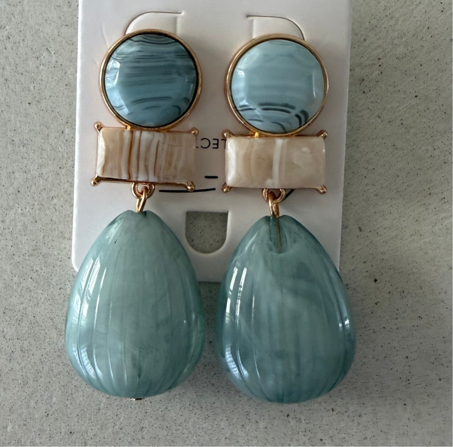 Oorbellen hangertjes groen/blauw