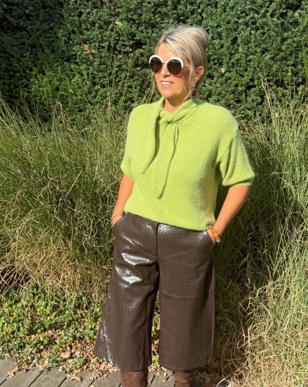 Trui met knooplint mustard Lynn
