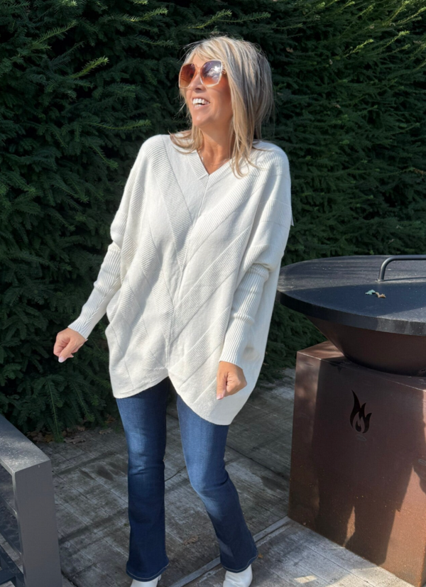 Ecru trui wijd model Caro