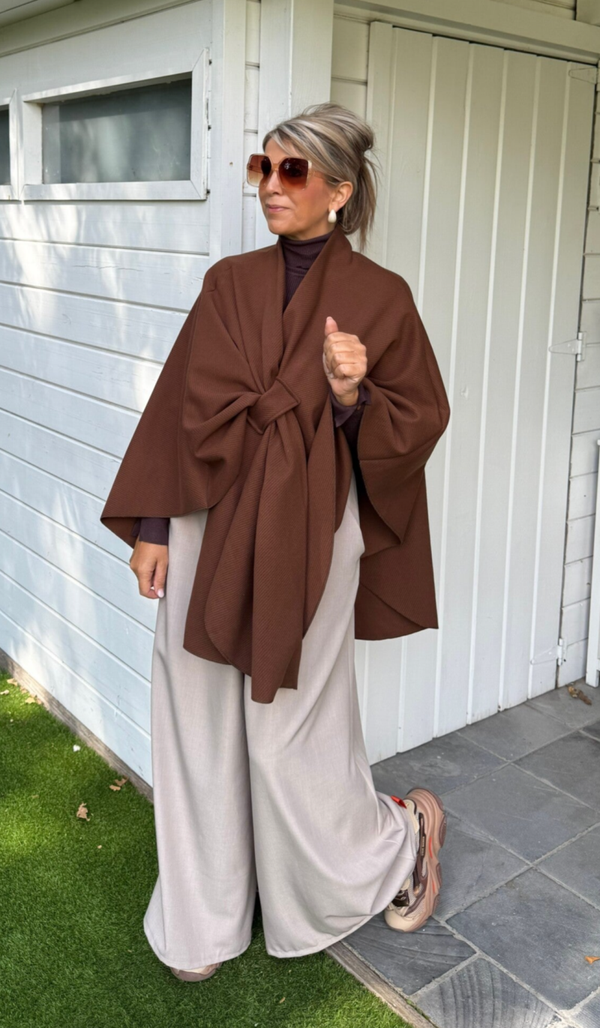 Sjaal capemodel bruin