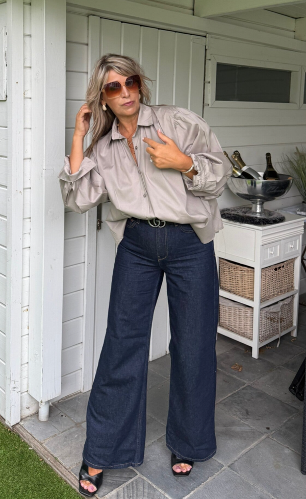 Blouse  met ballonmouw  Feya  taupe