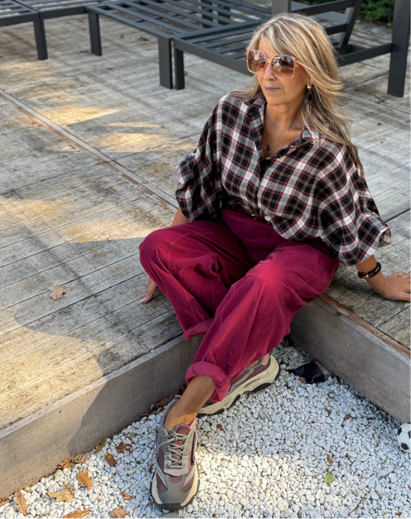 Geruit blouse flanel stofje