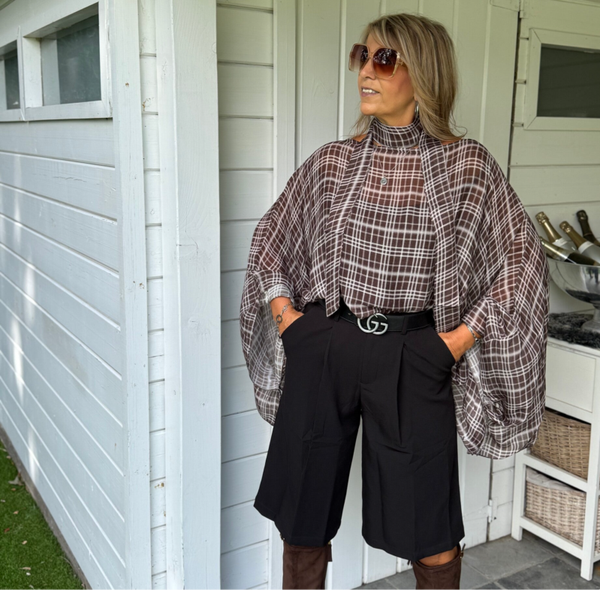 Blouse met wijde mouwen en sjaaltje