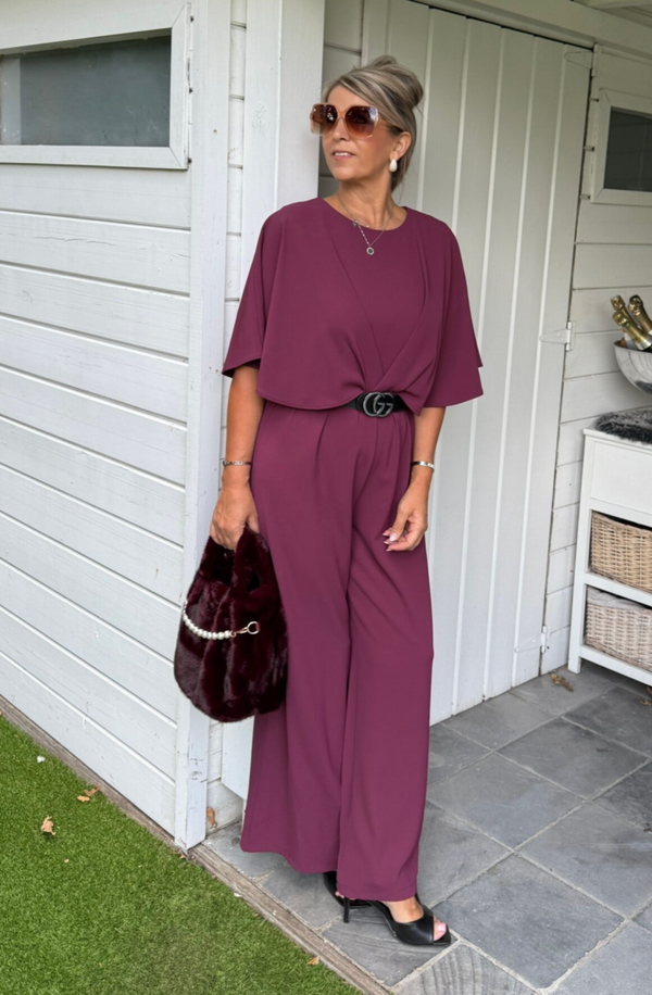 jumpsuit burgundi
