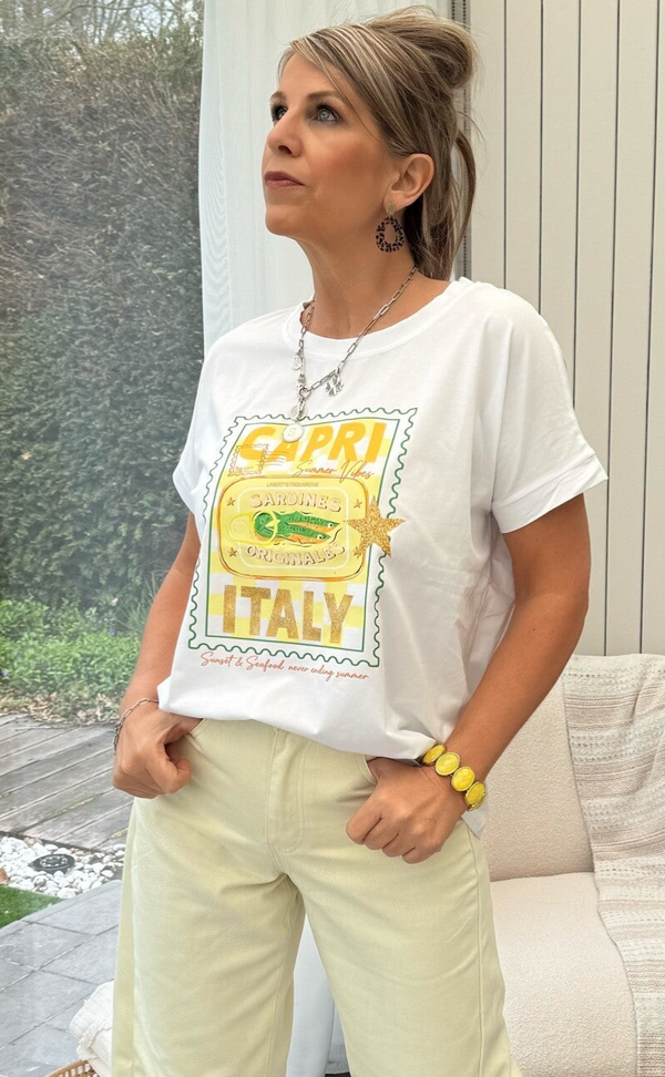 t-shirt capri italy yellow