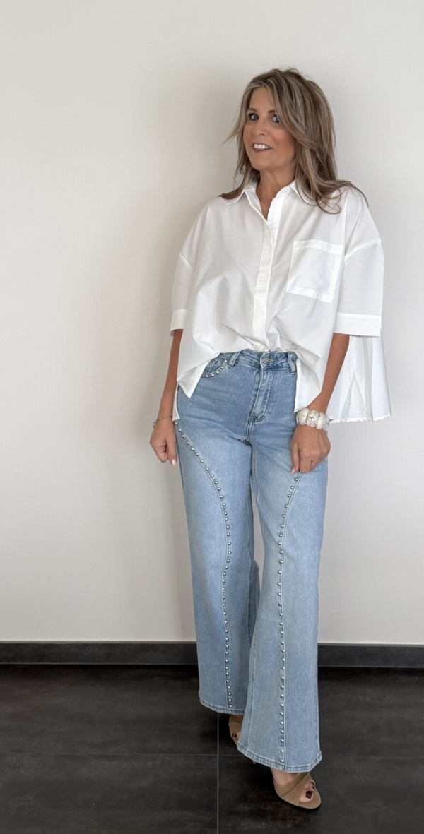 Jeansbroek met studs