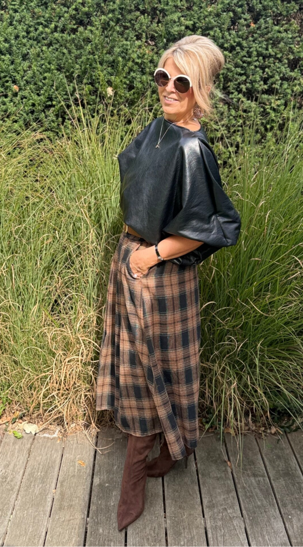 rok ruit choco zwart