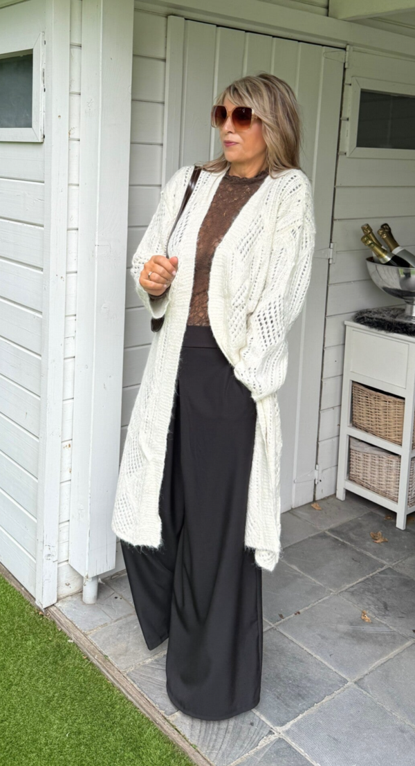 Cardigan ajour ecru