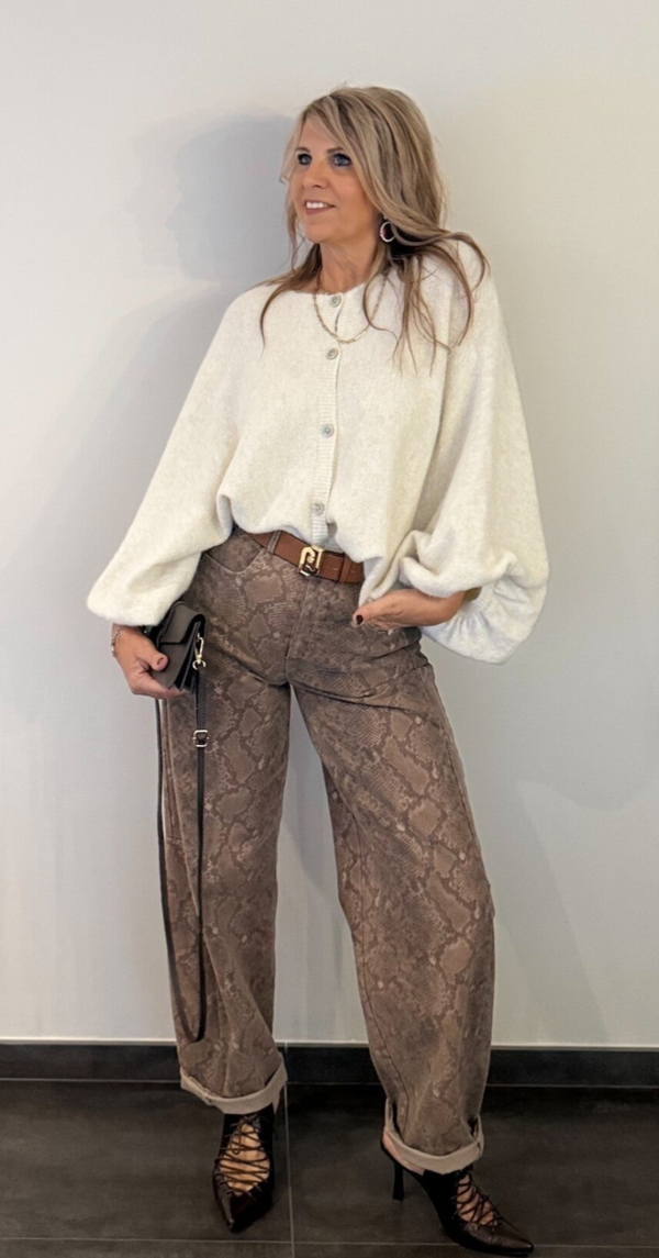 Taupe snakejeans