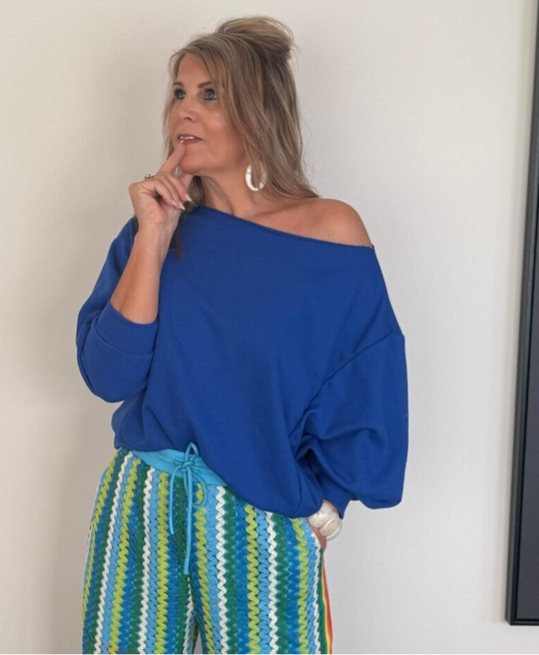 Sweater met afhangende mouwen blue