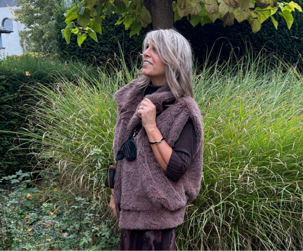 Oversized vest choco Naomi