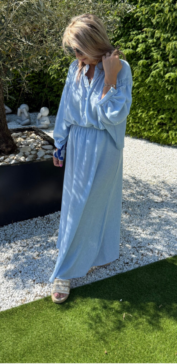 Rok blauw linnen