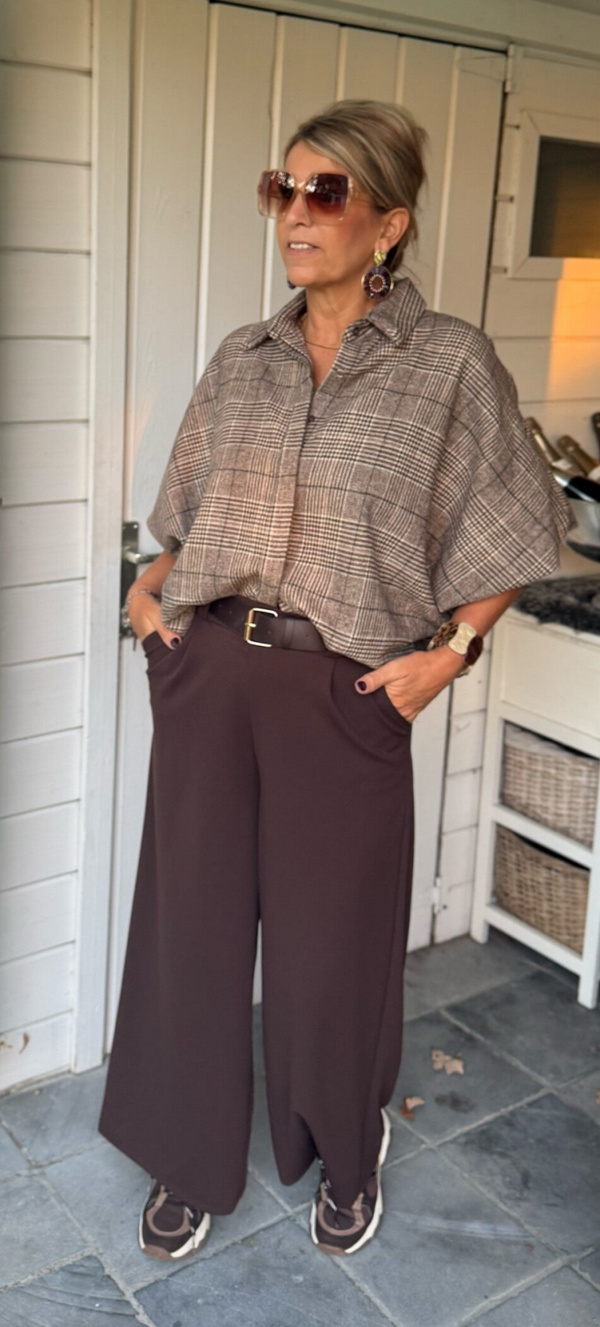 Bruine broek met ceintuur Meli