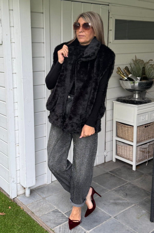 Oversized vest zwart