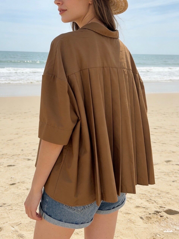 Blouse choco met plooien Free
