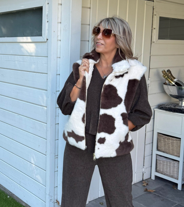 Pelske ecru/bruin Dina