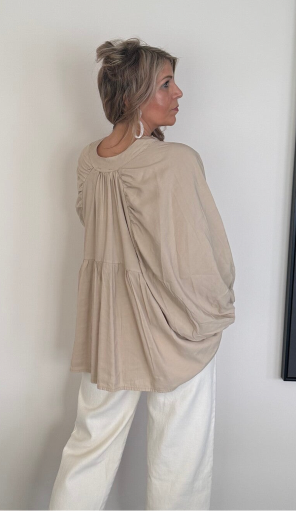 Blouse taupe Famke