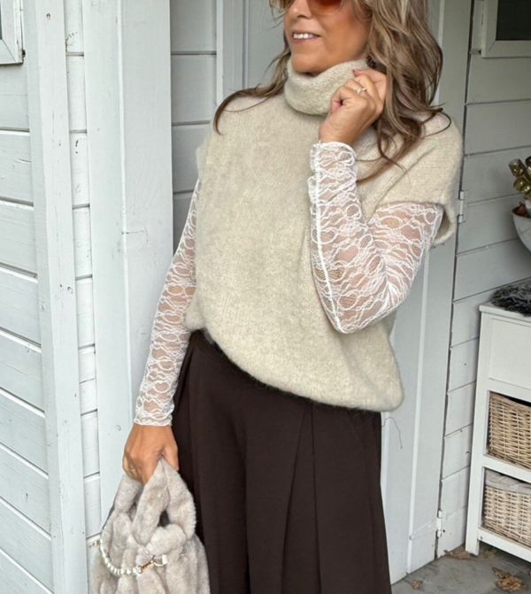 Kanten top ecru Loua