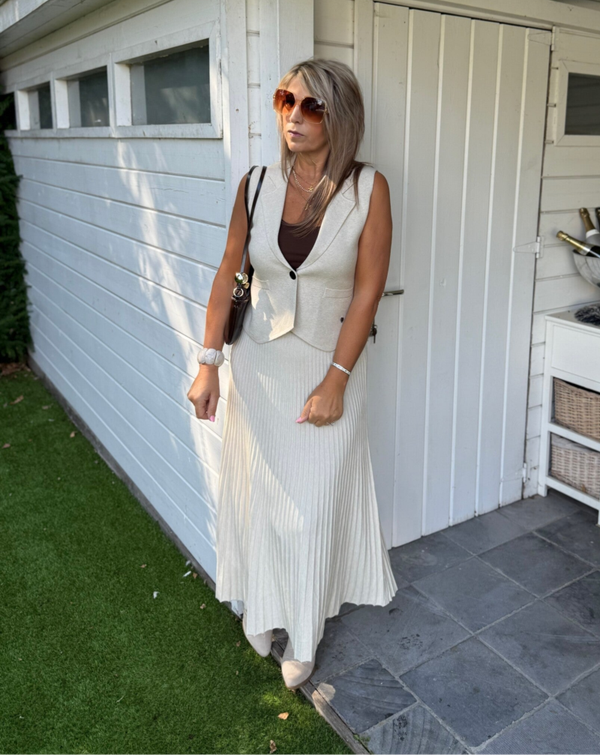 Gilet zonder mouwen ecru