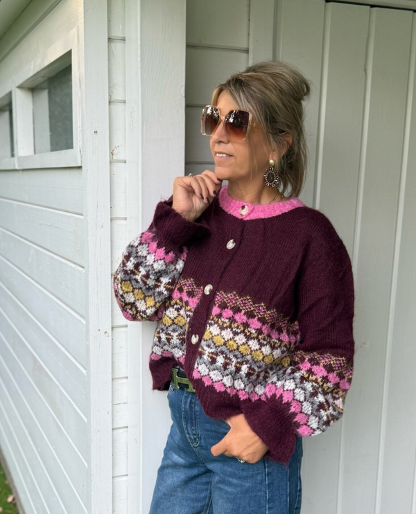 Trui/ cardigan Burgundi Kirsten