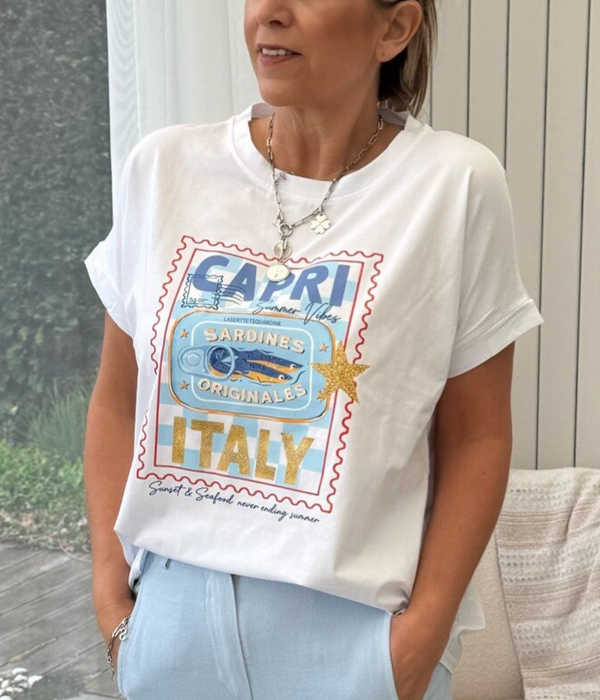 t-shirt capri italy blue