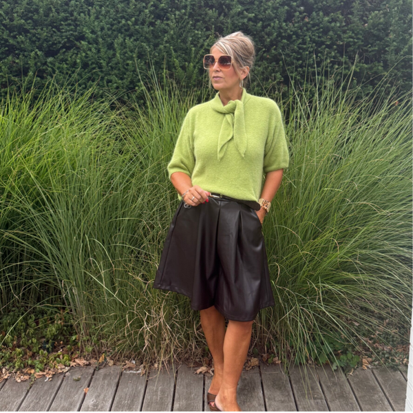 Trui met knooplint mustard Lynn
