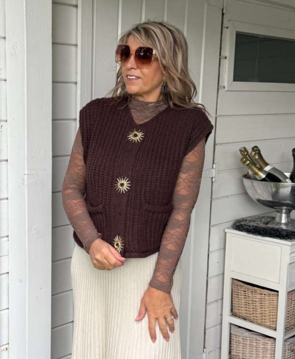 Kanten top marron loua