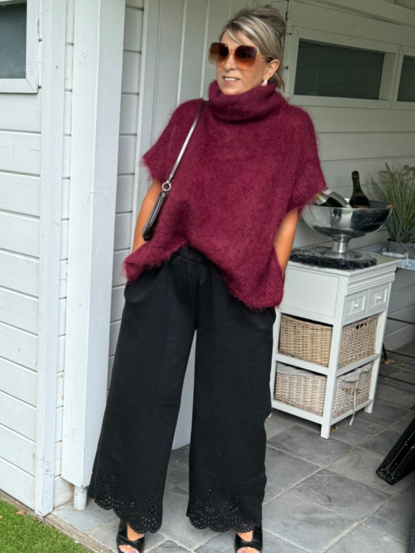 Imitatie broek suede black dina