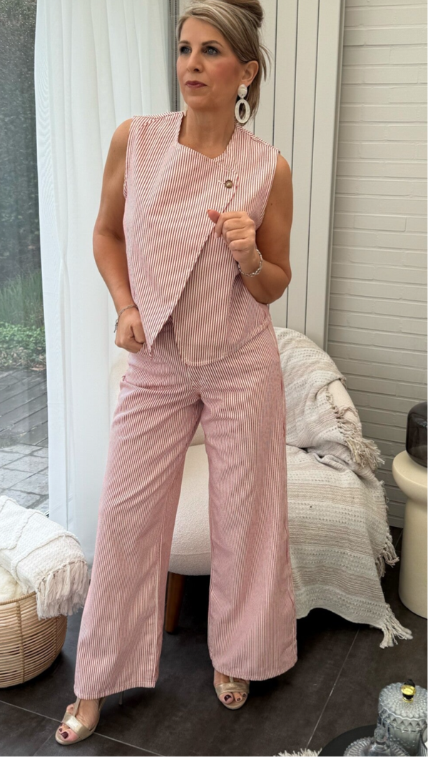 Jeans met streepje Emma rood