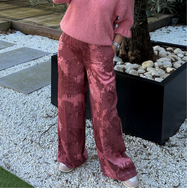 Satijnen broek Tess  pink