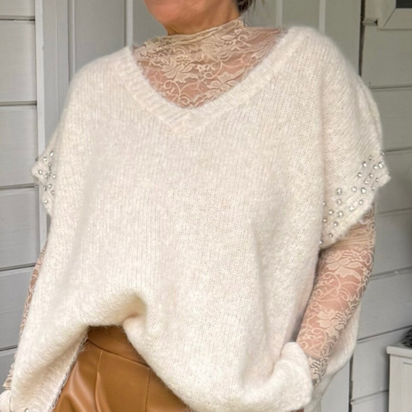 Kanten top beige Loua