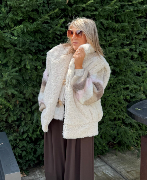 Oversized vest ecru Naomi