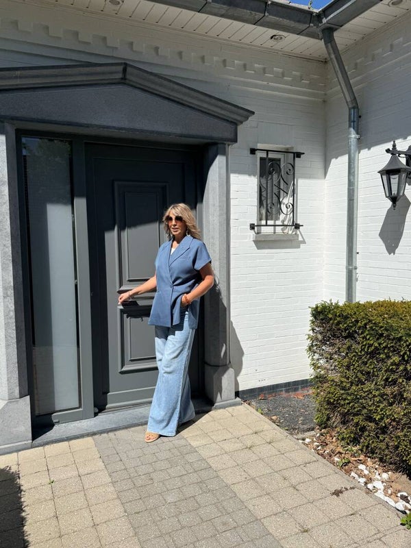 Blazer zonder mouwen jeansblauw