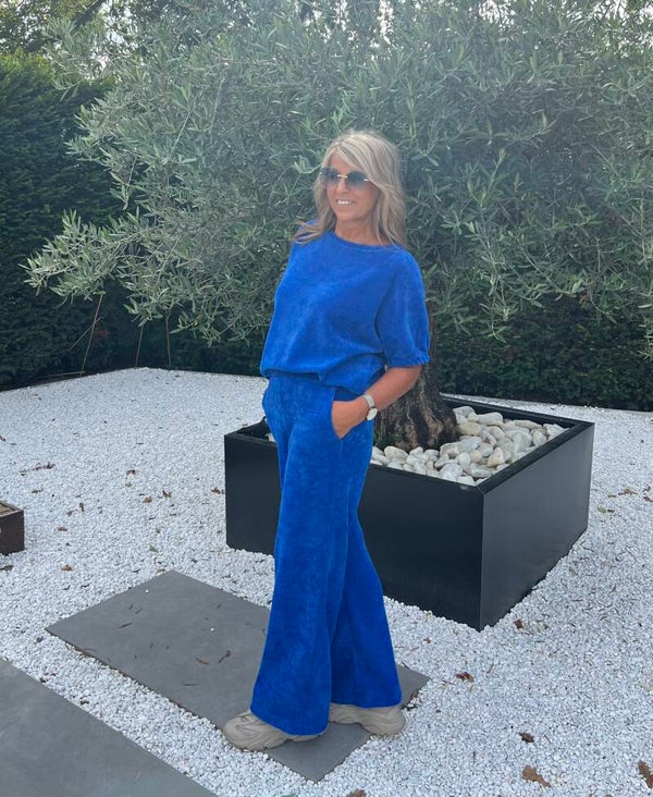 Broek velvet blue Iris