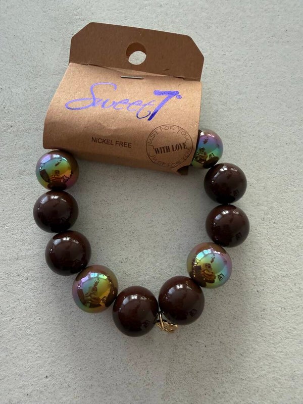 Armband bruine parels Sue
