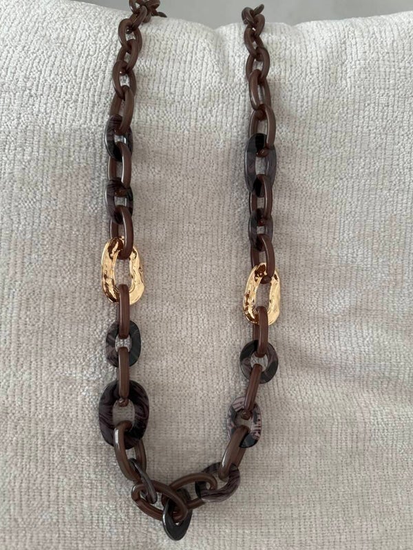 Halsketting Maya marron
